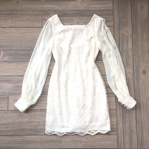 Betsy & Adam Dress Cocktail Open Back Lace Size 4